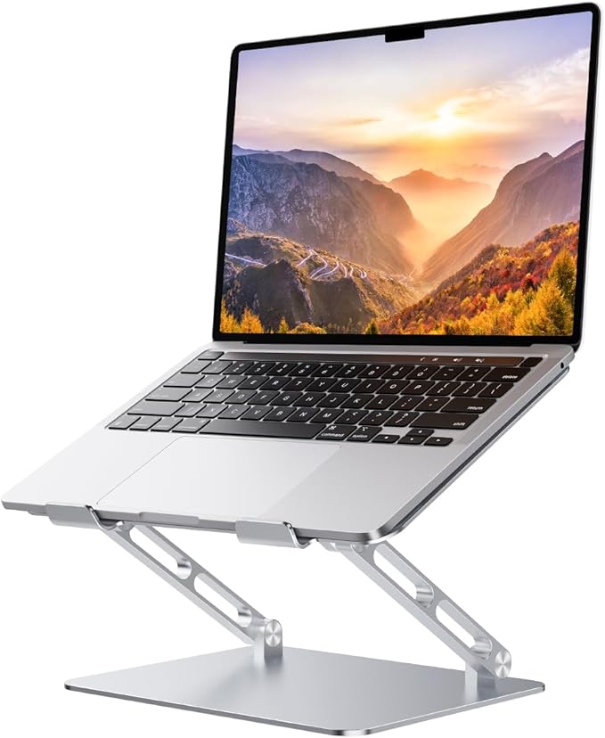 Foldable Aluminum Laptop Stand for 10-17.3" Laptops, Height Adjustable Portable by Orlian