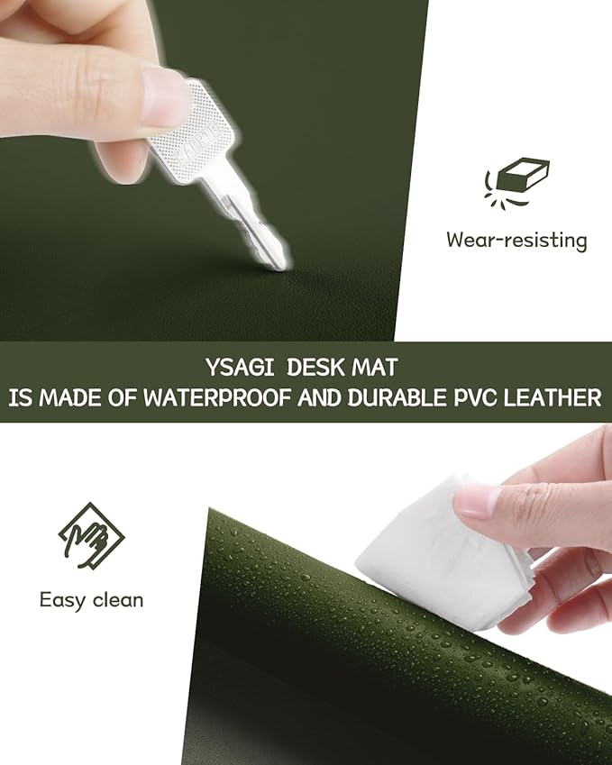 YSAGi Non-Slip Leather Desk Pad XL Size, Waterproof Laptop Computer Desk - Image 6