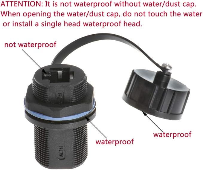 Panel Mounting Shielded RJ45 Waterproof Cat5/5e/6 8P8C Connector Ethernet LAN - Image 5