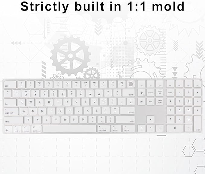 Allinside White Keyboard Cover for 2024 Mac Magic Keyboard - Image 6