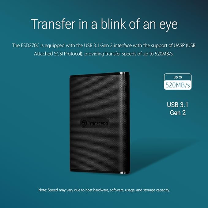 Transcend 500GB External SSD for iPhone/iPad/Mac/Windows/Android, - Image 4