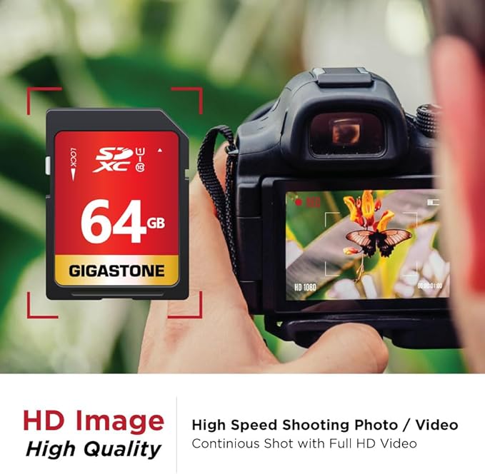 GIGASTONE 64GB SD Card 2-Pack UHS-I U1 Class 10 SDXC Memory Card High Speed - Image 4
