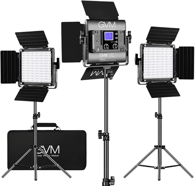 GVM RGB LED Video Lighting Kit, 800D Studio Video Lights by GVMGreatVideoMaker