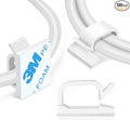 120 Pcs XHF Adhesive Cable Wire Clips White, Cable Staples Outdoor Cable by XHF