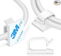 XHF 5/8” Adhesive Cord Clips White 60pcs, Cable Management Staples by XHF