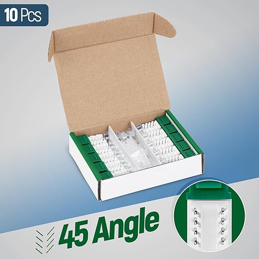 Everest 45° Angled RJ45 Cat6A Keystone Jacks 10-Pack in Green - Image 2