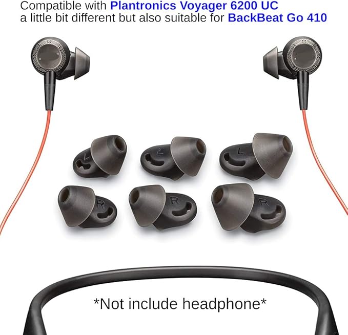 3pair Voyager 6200 UC Eartips Replacement, in-Ear Gels Kit - Image 2