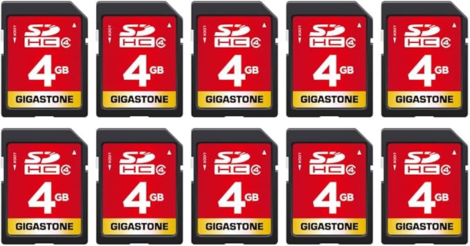 GIGASTONE 4GB SD Card 10-Pack SDHC Class 4 Memory Card by Gigastone