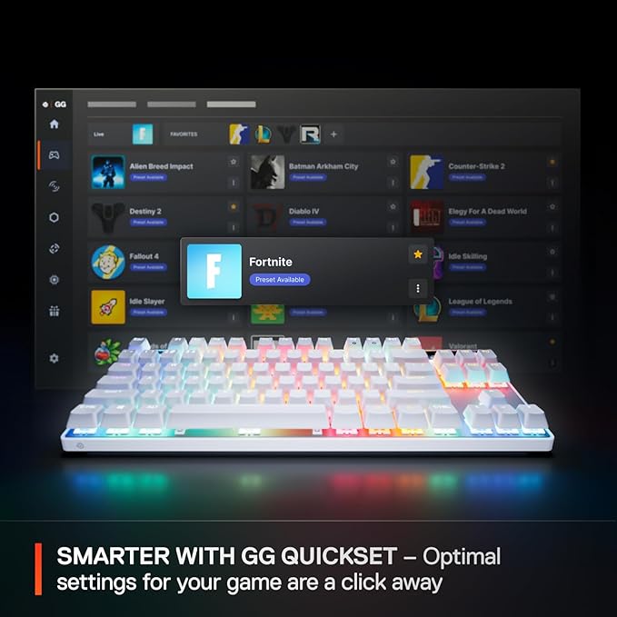 SteelSeries Apex Pro TKL Gen 3 White OmniPoint 3.0 Switches — Adjustable - Image 4