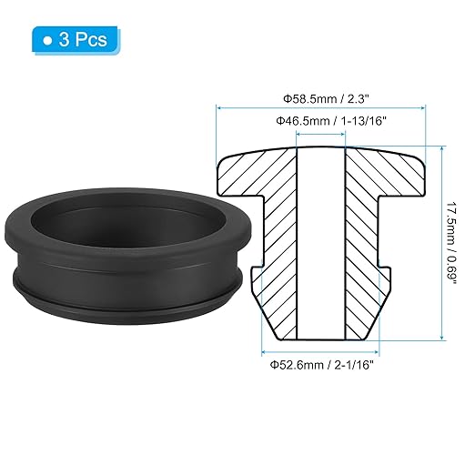 PATIKIL 52.6mm / 2-1/16 Inch Drill Hole, 1-13/16 Inch ID Rubber Grommets - Image 2