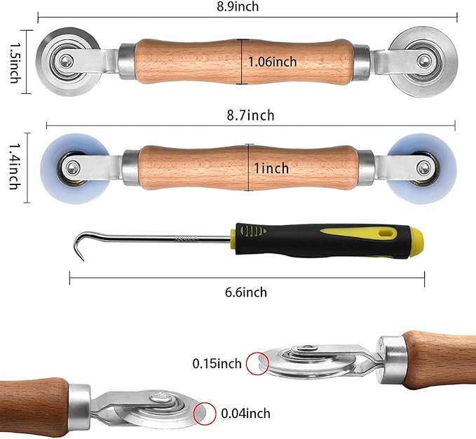 BAYTORY 3Pcs Screen Tool, Window Screen Spline Roller Tool - Image 2