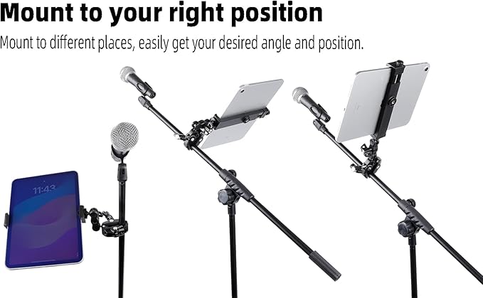 Aluminium Tablet Holder Mount for Spin Bike, iPad Mount Handlebar Clamp for - Image 2