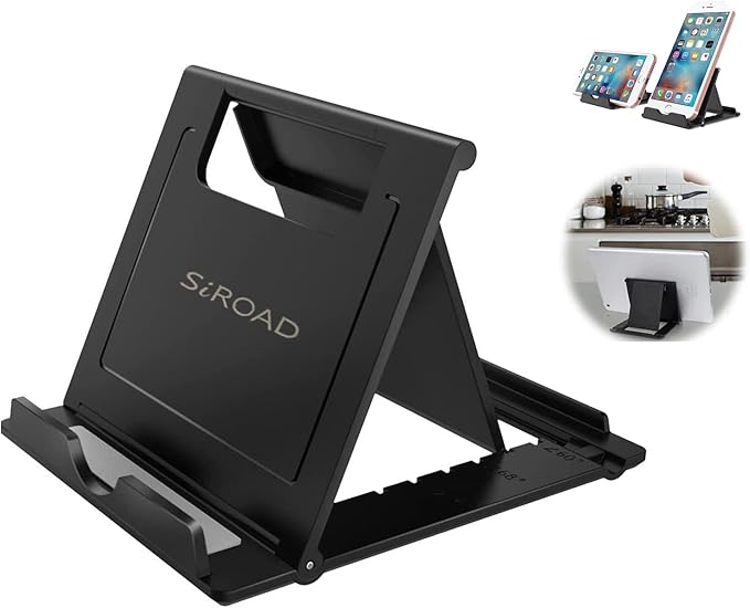 Foldable Portable and Angle Adjustable Phone Tablet Stand Holder by SIROAD