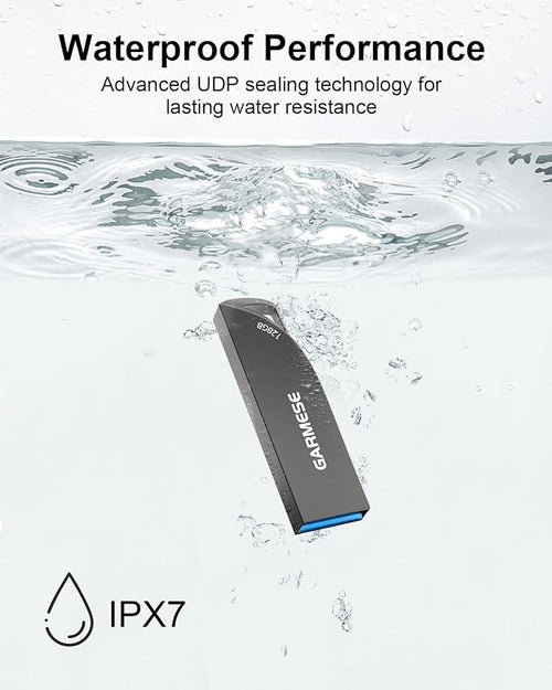 128GB USB 3.0 Flash Drive, Waterproof Metal USB Memory Stick, Slim Thumb Drive - Image 2