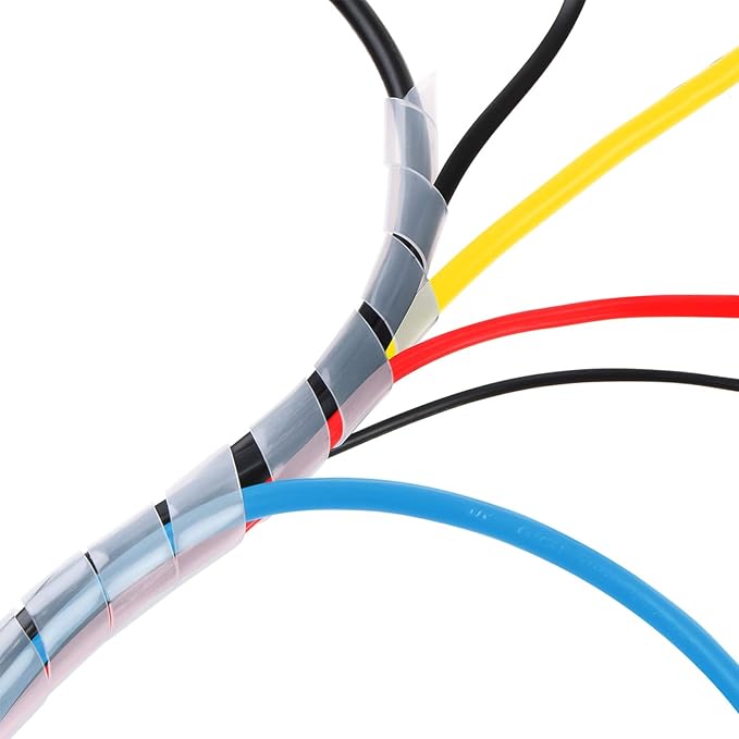 26Ft XHF 3/8" Clear Spiral Cable Wrap 10mm Cord by XHF
