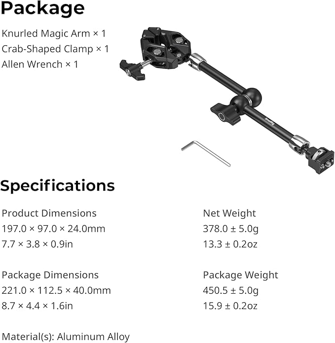 SMALLRIG Magic Arm Crab Claw Clamp, - Image 8