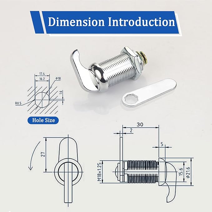 2 Pack Thumb Operated Offset Cam Lock Latch, Keyless Cam Lock Latch - Image 2