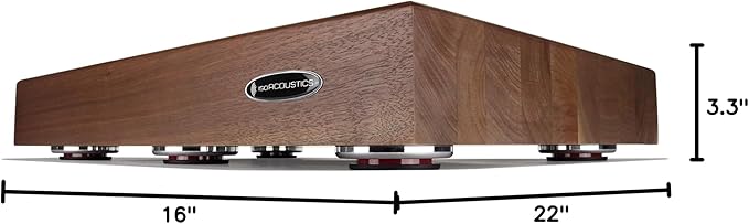 IsoAcoustics Delos Turntable Isolation Butcher Block Series: 2216W2 Walnut - Image 7