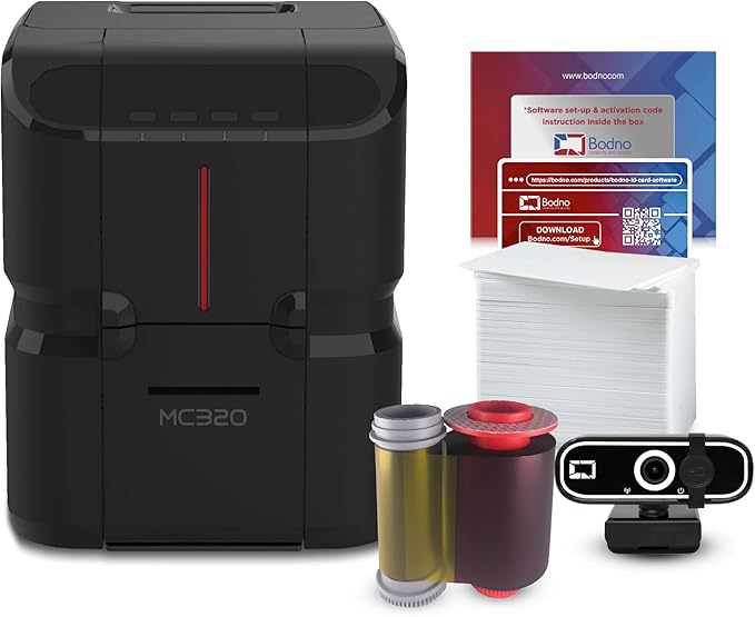 Bodno Matica MC320 Direct-to-Card Single Sided ID Card Printer & Complete by Bodno