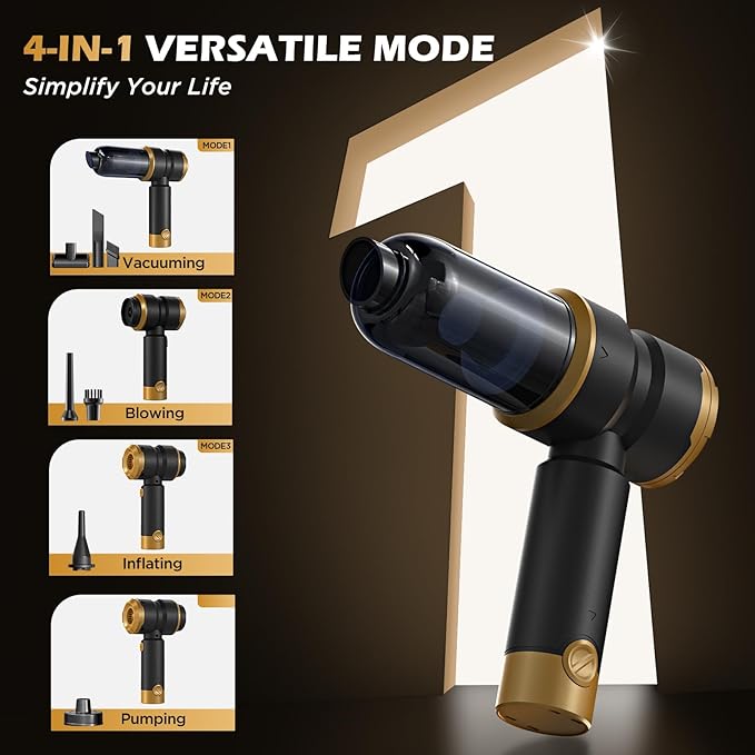 Handheld Car Vacuum with 15000PA Power, 4 in 1 Small Powerful Cordless Vacuum - Image 3