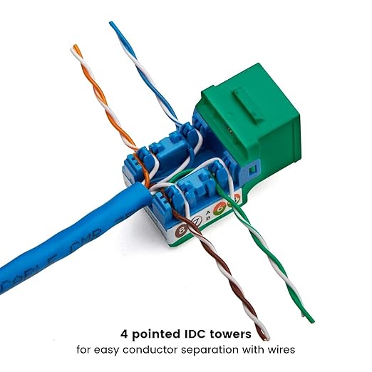 trueCABLE Cat5e Keystone Jack, Unshielded, 90 Degree Punch-Down, PoE++ 100W - Image 4