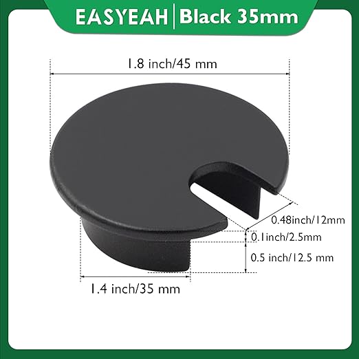 1 Pcs Desk Grommet 1-3/8" / 35 mm, Desk Cord Hole Cover, Cable Grommet Metal - Image 8