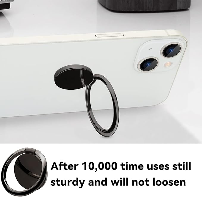 Metal Cell Phone Ring Holder Finger Ring Stand, 360 Degree Rotation Ring - Image 3