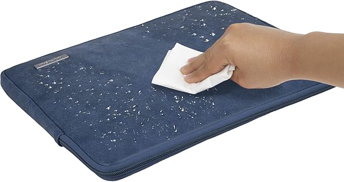 RAINYEAR 14 Inch Laptop Sleeve Protective Case PU Suede Leather Zipper Padded - Image 4