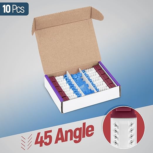 Everest 45° Angled RJ45 Cat5e Keystone Jacks 10-Pack in Red - Image 2