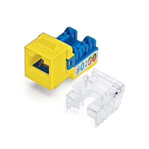 trueCABLE Cat5e Keystone Jack, Unshielded, 90 Degree Punch-Down, PoE++ 100W by trueCABLE