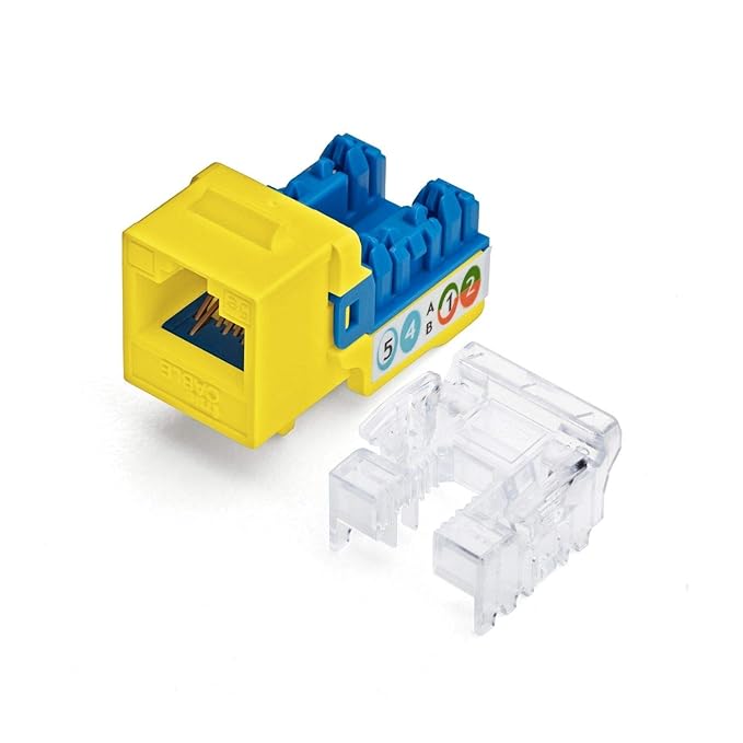 TRUE CABLE Cat5e Keystone Jack, Unshielded, 90 Degree Punch-Down, PoE++ 100W by trueCABLE