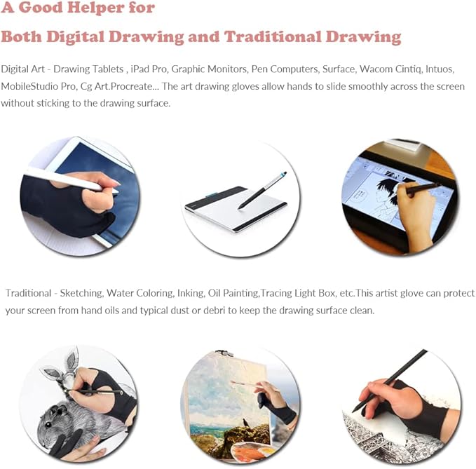 Drawing Glove, 3-Layer Palm Rejection Digital Art Glove - Image 6