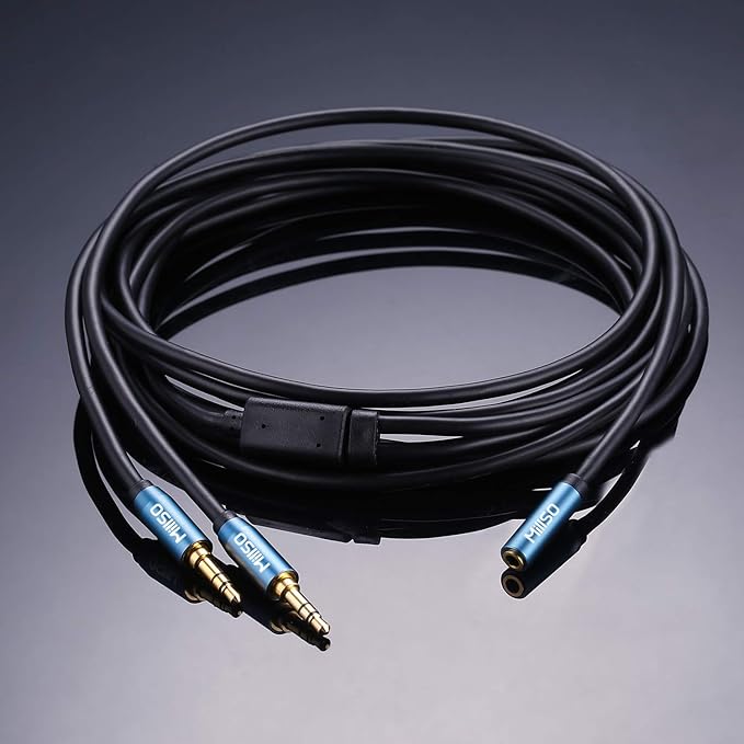 MillSO Audio Splitter, Female to 2 Male 3.5mm TRS Audio Splitter, 8 Feet - Image 2