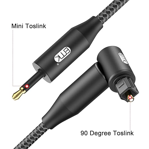 EMK Premium 90° Toslink to Mini Toslink Cable - Image 2