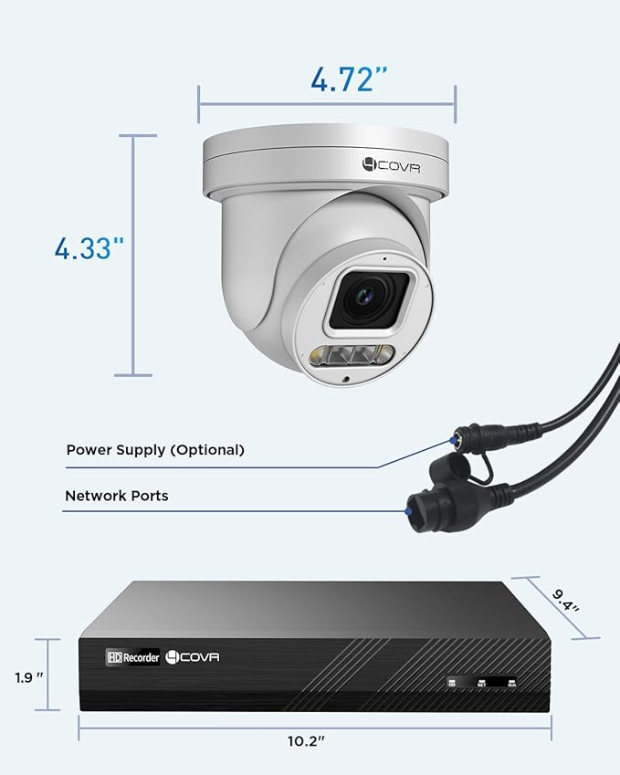 4COVR PoE PTZ Security Camera System 8 Channel 4K, 8X 8MP IP PTZ Camera Two Way - Image 9