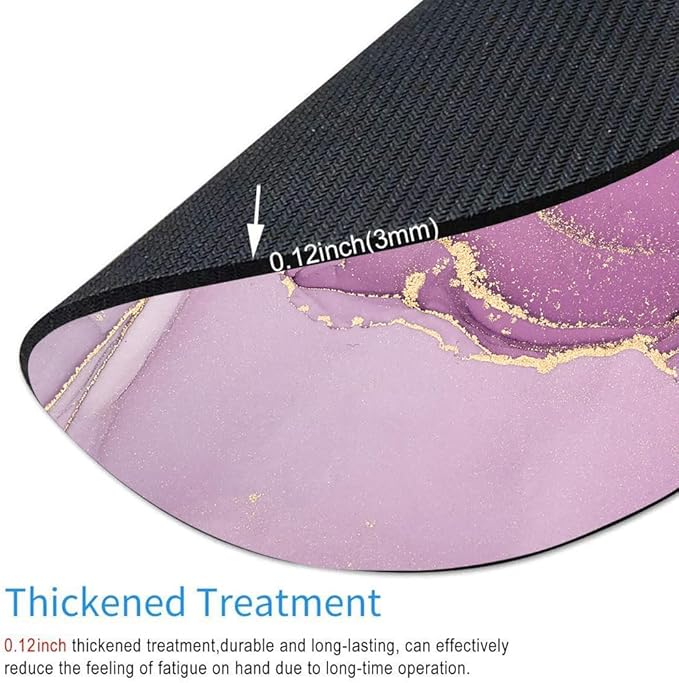 Light Purple Marble Round Mouse pad Customized Mousepad Non-Slip Rubber Base - Image 3