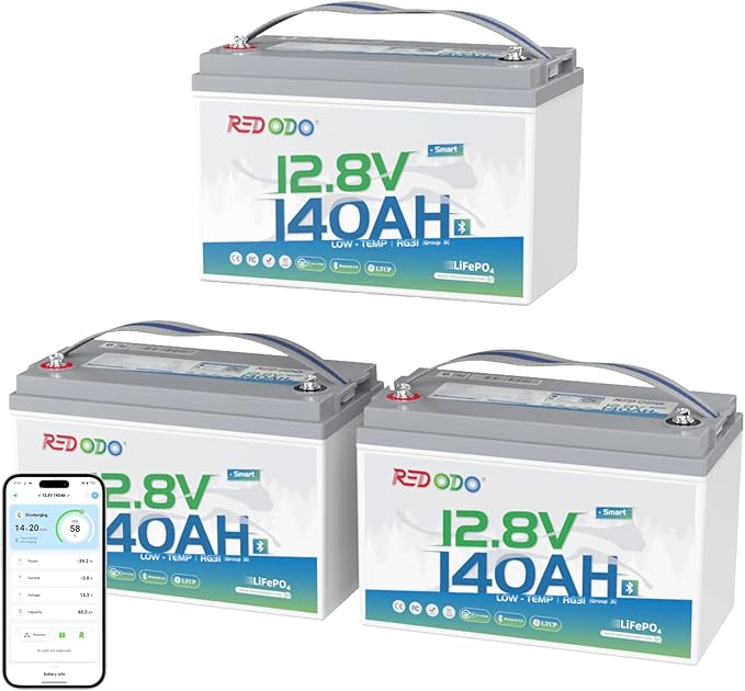Redodo 12V 140Ah LiFePO4 Battery Group31, 10-Year Lifespan, 150A BMS & by PrimeDayRedodoSaveup55