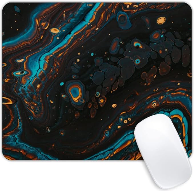 Green White and Black Marble Mouse pad Customized Mousepad Non-Slip Rubber Base by Goodsprout