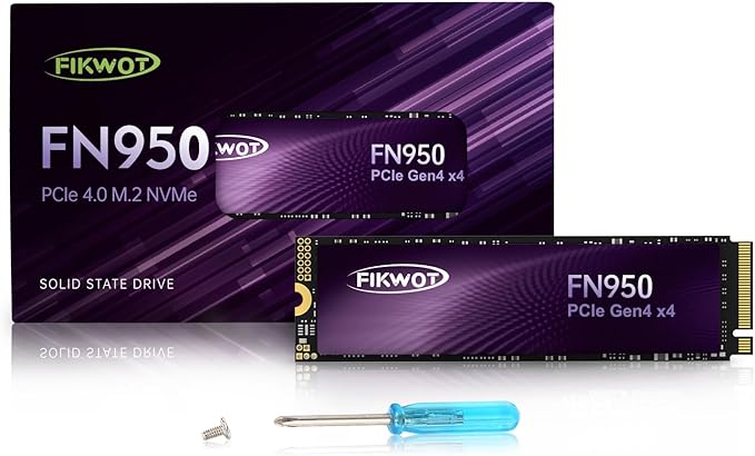 FN950 2TB NVMe SSD M.2 2280 PCIe Gen4x4, Internal Solid State Drive, Configure by Fikwot
