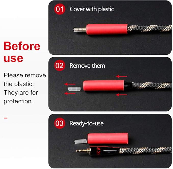 SKW Audiophiles High Gauge AUX Cable 3.5mm Male to Male Jack Cable - Image 6
