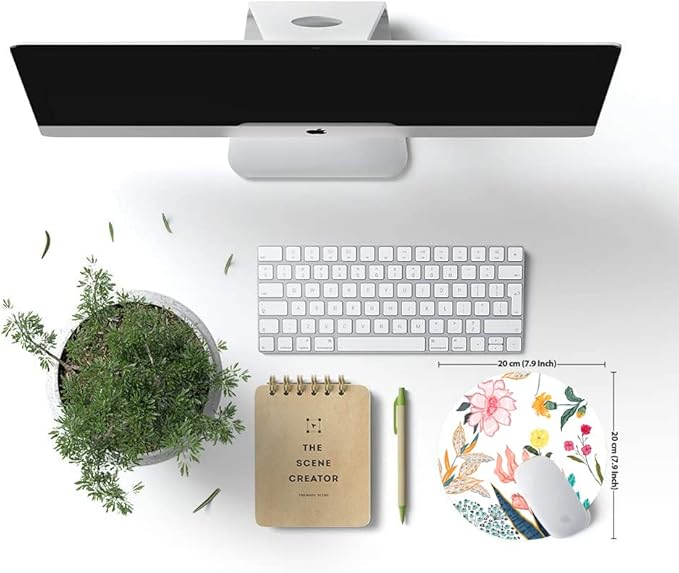 Mouse Pad, Floral Mouse Pad, Round Computer Mouse Mat - Image 6