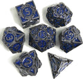RULE DICE D&D Metal Dice Set, 7 die Metal DND Polyhedral Dice Sets by RULEDICE