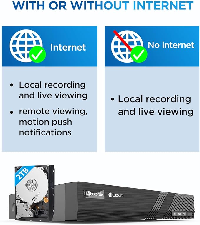 4COVR 4K PoE Security Camera System, 8CH 8MP H.265 UHD NVR - Image 6