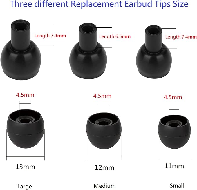Silicone Earbud Replacement Tips Earbud Tips Ear Bud Covers - Image 2