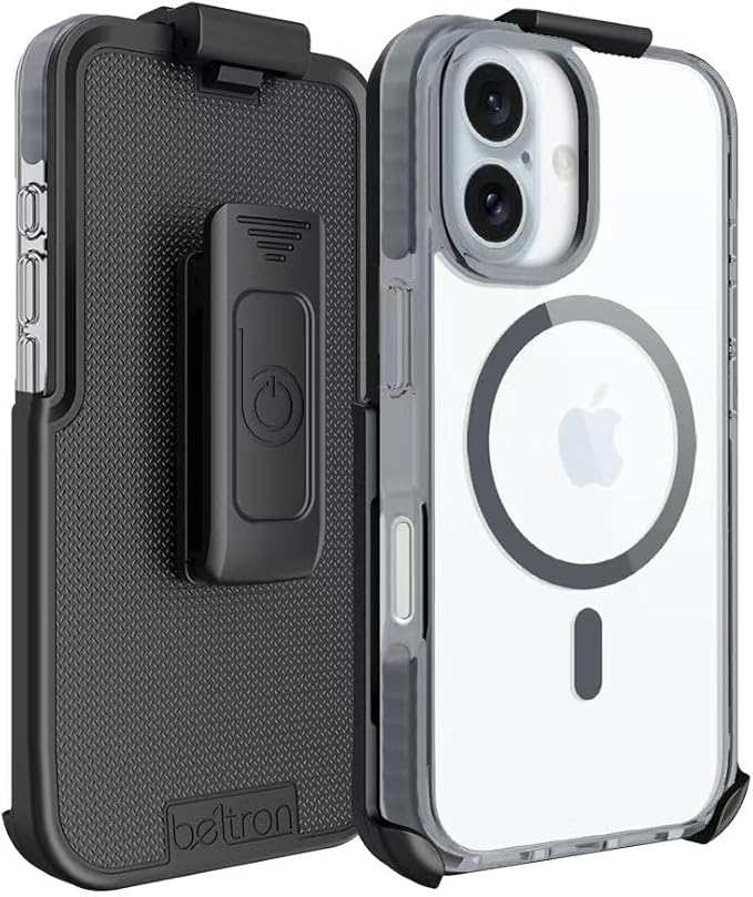BELTRON Belt Case for iPhone 16 Plus, Slim Protective Transparent Case & by BELTRON