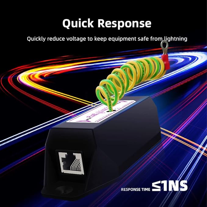 Gigabit PoE+ Ethernet Surge Protector 10KV Lightning Suppressor LAN Network - Image 5