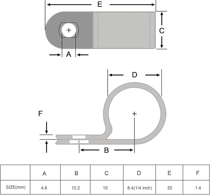 Hicarer 50 Pack R-Type Cable Clip Wire Clamp, Nylon Screw Mounting Cord - Image 3