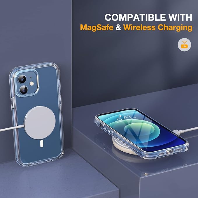 Miracase Magnetic for iPhone 12/12 Pro Case 6.1 inch, Upgrade Full-Body Clear - Image 5