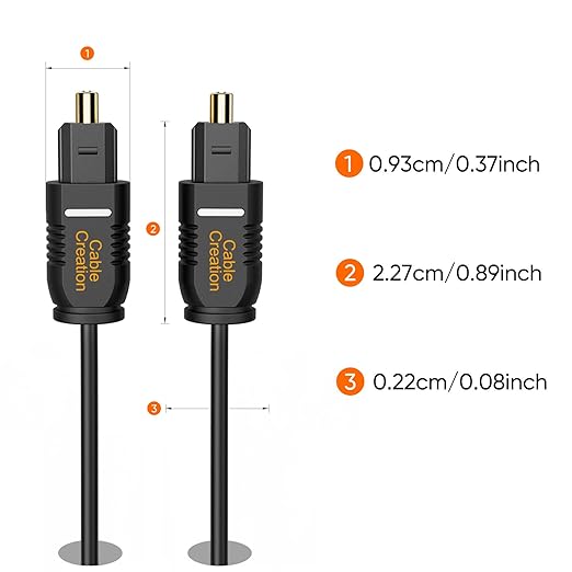 CableCreation Optical Digital Audio Cable 6FT, Slim Fiber Optic Toslink Gold - Image 7