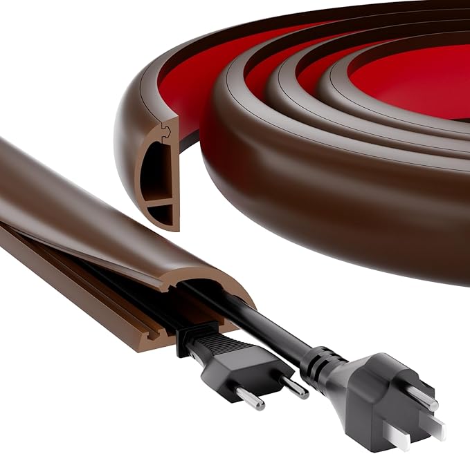 4ft Floor Cord Cover, Silicone Wire Hider, Hide Extension Cords, Protect Cords by VANNESSE